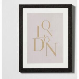 Threshold Studio McGee~11" x 14" London Framed Under Glass Dark Wood Wall Art